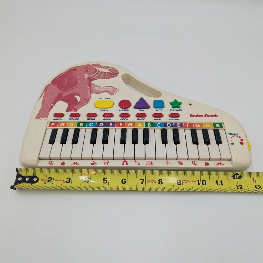 Vintage Radio Shack Kids Musical Keyboard Toy Elephant Battery Operated Works